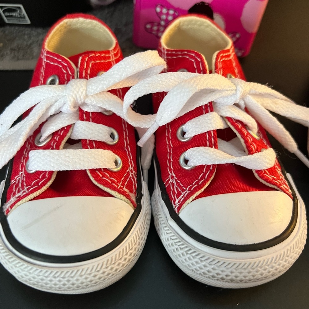 Toddler size 4 Red Converse shoes